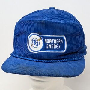 Vintage Otto Cap Northern Energy Blue Corduroy Rope Snapback Trucker Hat